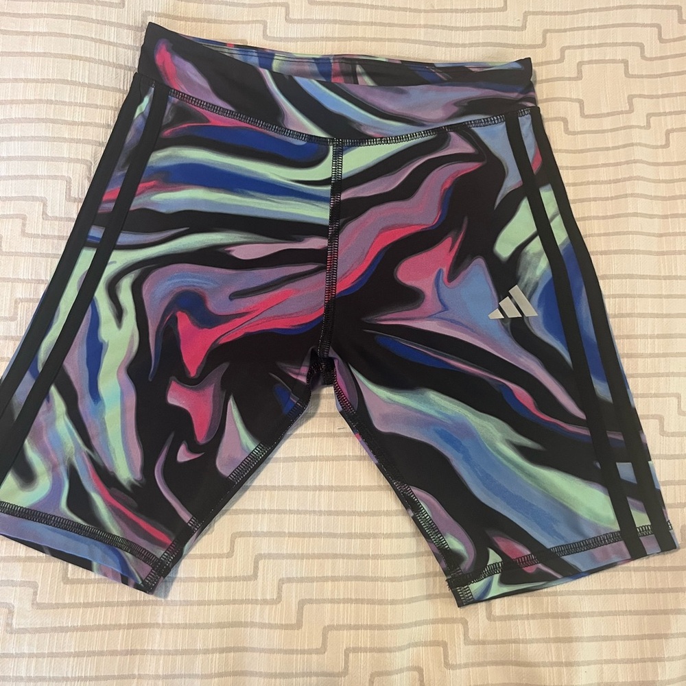 adidas Black Multicolor Swirl Performance Bike Shorts